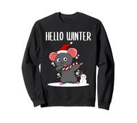 Hello Winter Mouse Bufanda Lindo Navidad Dab Snow Mouse Sudadera