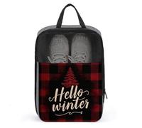 Hello Witner - Bolsa para zapatos de golf, color rojo y negro