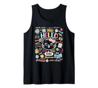 Hello Word en Diferentes Idiomas Travel and Teacher Kitten Camiseta sin Mangas