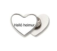Hello World - Broche de metal con diseño de corazón