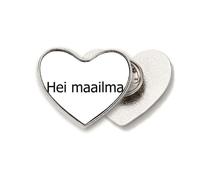 Hello World - Broche de metal con diseño de corazón finlandés Art Deco