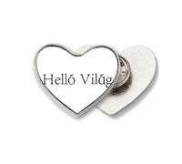 Hello World - Broche de metal con diseño de corazón húngaro Art Deco