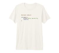 Hello World C Code - Diseño de codificador de Esquema de sintaxis Ligera Camiseta Premium