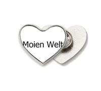 Hello World Luxembourg Art Deco - Broche de metal con diseño de corazón