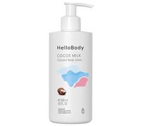 HelloBody Loción corporal hidratante Cocos Milk, 300 ml, loción corporal de coco con aceite de coco orgánico, manteca de mango y karité, loción corporal para piel seca, cuidado natural de la piel