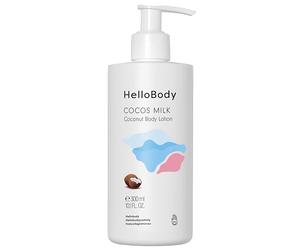 HelloBody Loción corporal hidratante Cocos Milk, 300 ml, loción corporal de coco con aceite de coco orgánico, manteca de mango y karité, loción corporal para piel seca, cuidado natural de la piel