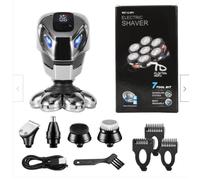 HelloCreate 5 en 1 para hombres calvos 7D flotante eléctrico geable kit de aseo 0 cráneo para hombres cs cabello cs calvo aseo eléctrico para hombres calvo aseo cs