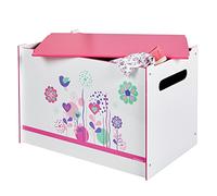 Hellohome 474FLW - Juguetero con diseño de Flores y pájaros, Color Blanco y Rosa