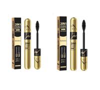 Hellokiss 2-in-1 Slimming Long Curl Mascara Waterproof, Natural Curling Eyelashes Eye Makeup, Eye Makeup, Creates Natural Looking Brows Effortlessly