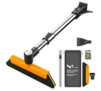 helloleiboo Rascador de hielo de 39.4 pulgadas para parabrisas de coche, cepillo de nieve extensible para coche, 12 ajustes de longitud ajustable con cabezal de cepillo giratorio de 360°, herramientas