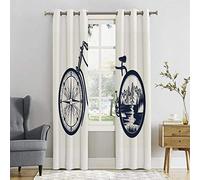 HELLOLEON Resistente all'usura Colore tenda bussola e ruote orizzontali 2 pannelli Set W52 x L72 pollici