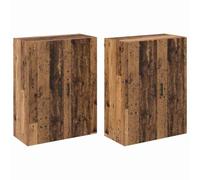 Helloshop26 - Juego de 2 armarios de pared modernos (69,5 x 34 x 90 cm, con grandes espacios de almacenamiento limpio, contemporáneo, madera antigua, 02_0056049)