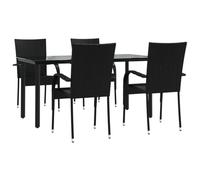Helloshop26 - Mueble para cenas de jardín, 5 piezas, color negro resina trenzada 02_0014788