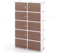 Helloshop26 - Mueble para zapatos extensible (95 x 32 x 155 cm, capacidad de 40 pares, diseño modular para mascotas, color blanco 20_0017466
