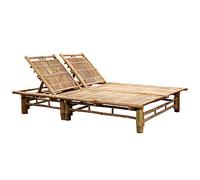 Helloshop26 - Tumbona para tumbona, tumbona para tumbona, jardín, terraza, muebles de exterior para 2 personas, bambú, 02_0012911