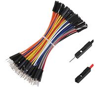 Hellotronics - Cables de puente de alta calidad 22 AWG, ahora con un 20% más de puentes rojos y , cabeza cuadrada de 0.1 pulgadas, 10 colores en total, paquete de 120 unidades (10 cm, M/F)