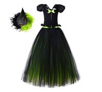 Helloween 2025 - Faldas de baile para cosplay, tutú de ballet, pantalones clásicos para adultos, para festivales, cosplay, vestidos de manga larga para niñas, verde, 7-8 años
