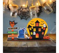 Helloween - Decoración de mesa de Halloween, calabaza de madera para mesa, centros de mesa de calabaza, centro de mesa, día de caramelos de madera para fiesta, casa de Navidad 2001 (A, 21. 9 x 11