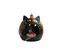 Helloween - Decoración temática de Halloween, exquisito difusor de aroma de calabaza de resina con luces LED que crean un ambiente festivo cálido y místico (B, 10,8 x 10,5 x 10 cm)