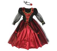 Helloween - Disfraz de bruja para niños con collar, disfraz de Halloween para niños, overol para niñas (rojo sandía 1, 9-10 años)