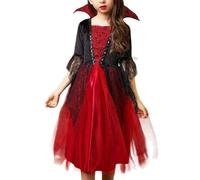 Helloween - Disfraz de bruja para niños con collar, disfraz de Halloween para niños y niñas (rojo sandía 2, 3-4 años)