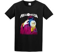 Helloween Keeper of The 7 Keys Graphic Printed tee Round Neck Unisex Tops Men's 100% Cotton Short-Sleeve T-Shirts XXL