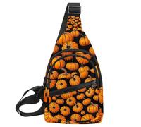 Helloween Pumkins 3_59 - Mochila bandolera cruzada para viajes, senderismo, bolsa de pecho para bolso de hombro, para mujeres y hombres, Multicolor 15, 11.8x7x1.5in/30x18x4cm