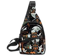 Helloween Pumkins - Mochila cruzada para viajes, senderismo, pecho, Multicolor 15, 11.8x7x1.5in/30x18x4cm