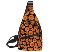 Helloween Pumkins - Mochila cruzada pequeña para mujeres y hombres, mochila cruzada de 2 a 195 en el pecho, para viajes, deportes, senderismo, Multicolor 15, 11.8x7x1.5in/30x18x4cm