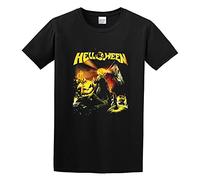 Helloween Straight Out of Hell Tourdates Heavy Metal Unisex 100% Cotton Short-Sleeve Camisetas Negras, Negro , L