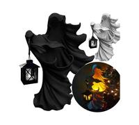 Hell's Messenger with Lantern, New Vintage Resin Halloween Witch Small Lantern Decorations, Witch Statues