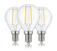 hellum 208108 - Bombilla LED (3 unidades, E14, 2,2 W, sustituye a bombilla de 25 W, luz blanca cálida, 2700 K y 250 lm, bombilla G45, forma de gota)