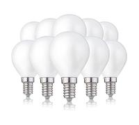 hellum 208207 - Bombilla LED (E14, 10 unidades, 2,5 W, luz blanca cálida, forma de gota, 250 lúmenes, casquillo E14, sustituye a bombilla de 25 W, G45, 2700 K, luz blanca cálida, mate)