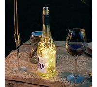 hellum 3 luces para botellas con temporizador, luz blanca cálida, 30 luces LED, funciona con pilas, guirnalda de luces LED, DIY, decoración de mesa, Navidad 524543