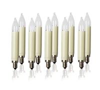 Hellum 902013 vela con eje de repuesto para luces de hadas con 20 lugares de combustión/iluminación interior y exterior/blanco cálido/marfil/base E10 / 12 V / 3 W / 10 piezas