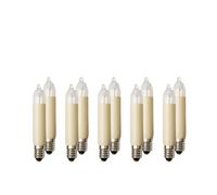 hellum 939040 - Velas de repuesto (filamento, 34 V, 3 W, para cadenas de luces y arcos, 10 unidades, E10 (10 mm de diámetro), apto para 7 quemadores, 22 lúmenes, para interior y exterior