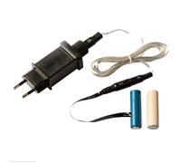 Hellum Adaptador de Pilas AA 2X, Fuente de alimentación de 3V para 2 Pilas AA, Pila Falsa a 230V con Cable de 1,8m, eliminador de Pilas para decoración con Pilas 578317