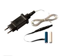 Hellum adaptador de pilas AAA 2x, fuente de alimentación de 4,5V recambio de pilas AAA para 2piezas de pilas AAA, pila falsa a 230V con cable de1,8m, eliminador de pilas para decoración a pilas 578362