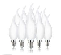 Hellum Bombilla LED de vela de 10 unidades E14 LED blanco cálido, 250 lúmenes Vela viento E14 2,2 W Equivalente 25 vatios, 2700 kelvin Blanco cálido mate 220292