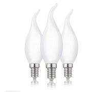 hellum Bombilla LED E14, forma de vela, luz blanca cálida, 250 lm, 2,5 W, equivalente a 25 W, 2700 K, blanco cálido mate 207408
