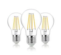hellum Bombilla LED E27 regulable, E27, 7 W, luz blanca cálida, 806 lúmenes, filamento LED, vintage, equivalente a bombilla de 60 W, 2700 K, luz blanca cálida, transparente, 206517, paquete de 3