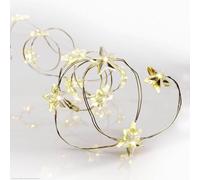 Hellum Cadena de luces con 20 LEDs cálidos, 95 cm de longitud, 30 cm de cable, con temporizador y motivo de estrellas, para Navidad, alimentada por baterías (3xAA, no incluidas) 525045