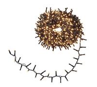 Hellum Cadena de luces exterior 1200 LED blanco cálido, cadena de luces LED interior, cadena de luces Árbol de Navidad 23,98 m < 59 lúmenes, cable negro 151978