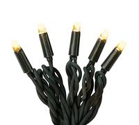 hellum Cadena de luces LED para exteriores, extensible, con enchufe, juego de extensión sin cable de alimentación, 7,9 m, 80 ledes, luz blanca cálida, cable verde, iluminación navideña para jardín,