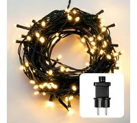 Hellum cadena de luz 120 LED blanco cálido al aire libre 11,9 m longitud de la luz 10 m cable de alimentación Trafo Deco iluminación jardín fiesta <59 lm 561234