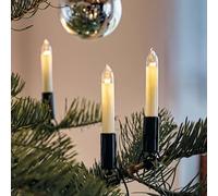 Hellum cadena luces LED, hecha en Alemania, árbol Navidad con clip, 20 LEDs, 13,3 m iluminados, cable verde, blanco cálido, interior, enchufe separable, <59 lm 802047