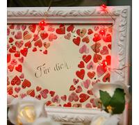 Hellum guirnalda LED de corazones decorativos, roja con 20 LEDs rojos, longitud iluminada 1,05 m, a pilas (no incl.), para interior, decoración San Valentín, set de 2, 150612