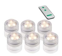 hellum Juego de 6 velas led con mando a distancia (IP68, con mando a distancia, funciona con pilas (no incluidas), color blanco cálido 523072