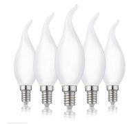 Hellum lampadine LED E14 a candela a vento, Set da 5, vetro opaco, Lampadina LED E14 luce calda 2,2W equivalente a una luce a incandescenza 25W, 250 lm, 2700 K bianco caldo 207408