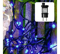 Hellum LED cadena de luz al aire libre con temporizador I 3,9m 40 LED I cadena de luz azul I cadena de luz LED con enchufe I luces del árbol de Navidad con cable en verde <59 lm 577310